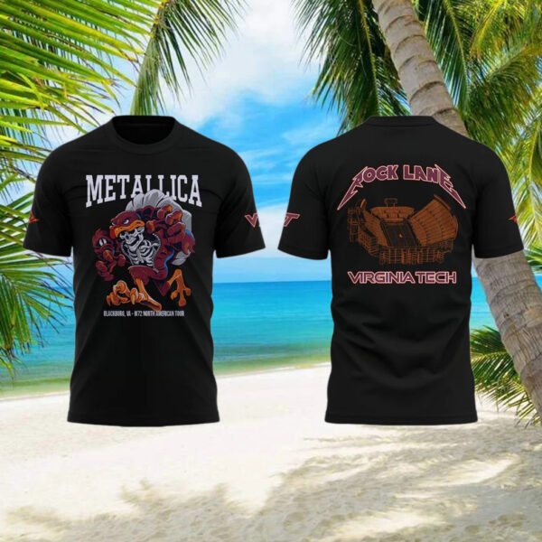 Metallica x Virginia Tech Lane Rocked T Shirt Presents For Music Lovers